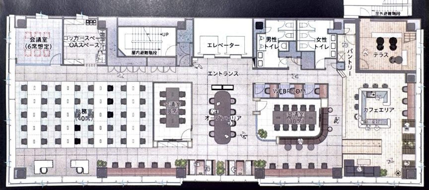 JR八丁堀駅徒歩4分｜カフェエリア・テラス付きのフルセットアップオフィスの写真3