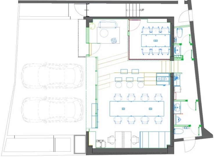 『五反田バレー』の内装家具付き小規模フルセットアップオフィスの写真3