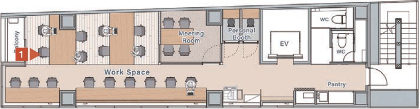 表参道駅から徒歩6分、敷金無し・原状回復不要のフルセットアップオフィスの写真n1