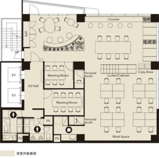 【敷金最大0・原状回復不要】恵比寿駅徒歩3分の新築フルセットアップオフィスの写真1