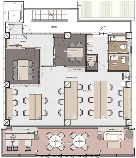 【敷金0・原状回復不要】渋谷駅徒歩8分の内装・家具付きフルセットアップオフィスの写真2