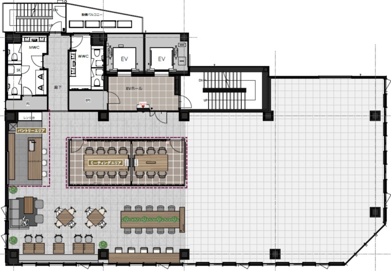 JR新宿駅徒歩7分、大規模スタートアップ向け築浅セットアップオフィスの写真2