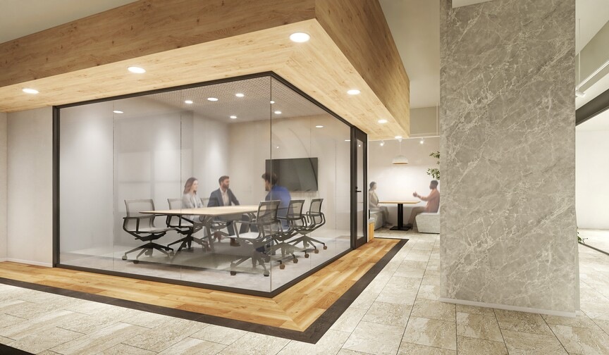 新宿駅徒歩圏内｜企業の信頼性を高める、洗練された内装が魅力のセットアップオフィスの写真1