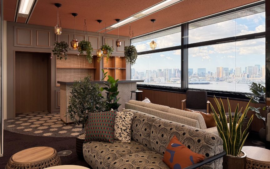 【敷金最大0】お台場エリア、抜群の眺望と充実の共用スペースが魅力の高層階セットアップオフィスの写真2