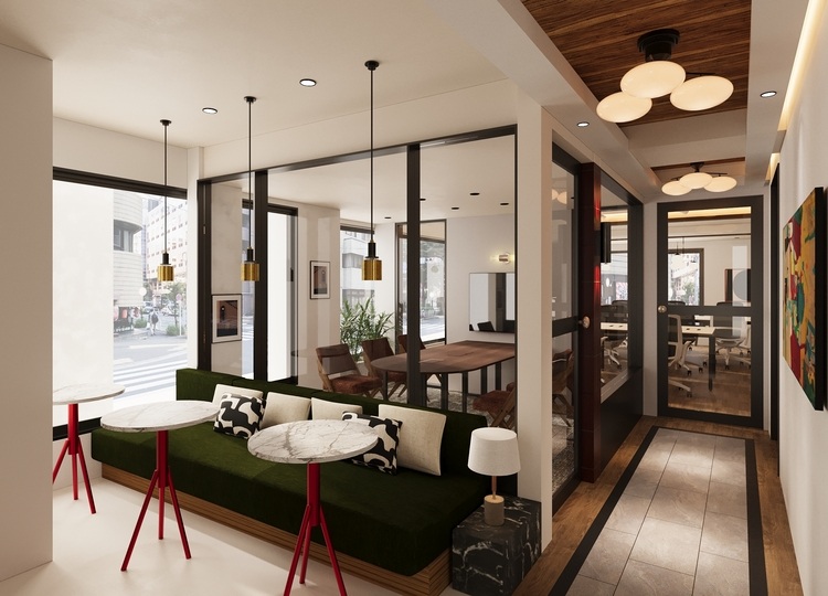 【敷金0・原状回復不要】八丁堀駅徒歩4分、1階区画で大きな窓面が魅力のフルセットアップオフィス