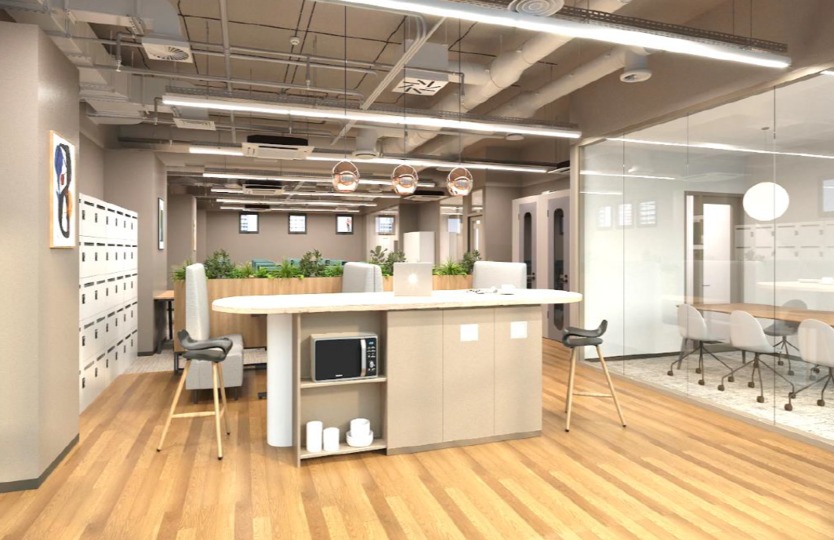 不動前駅から徒歩5分、会議室・個室ブース各2室とラウンジスペースを備えたセットアップオフィス