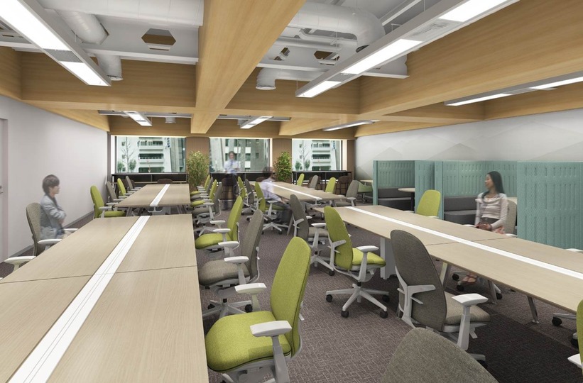 【敷金最大0】大手町駅徒歩圏内、約100坪のラウンジに共用会議室まで備えたフルセットアップオフィス