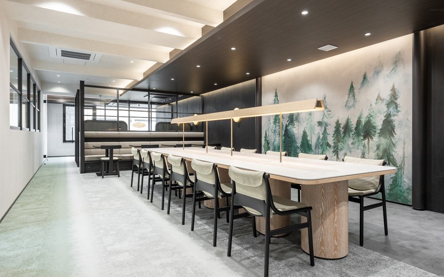 【仲介手数料不要】飯田橋駅徒歩7分、和モダンな内装で機能性抜群のセットアップオフィス