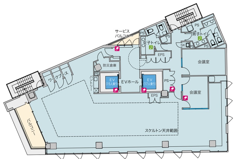 神保町駅徒歩2分！共用ルーフトップテラス・ラウンジまで完備した、設備充実の新築セットアップオフィスの写真11