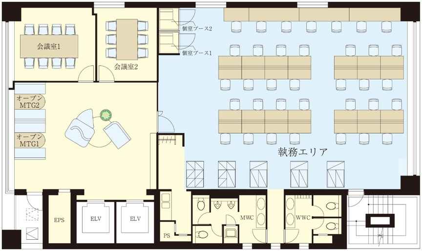【敷金0】大門駅徒歩3分！会議室・テレカンブースを備えた共用ラウンジ付きフルセットアップオフィスの写真3