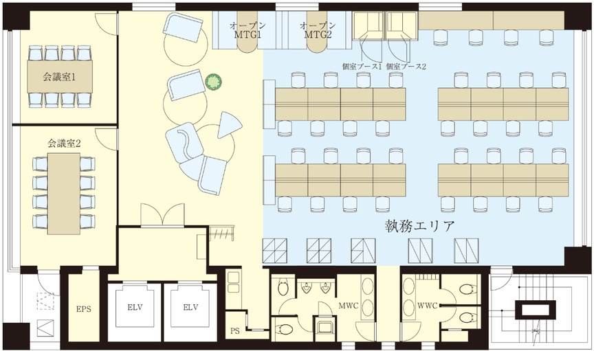 【敷金0】大門駅徒歩3分！共用ラウンジも利用可能、内装／家具・什器完備のフルセットアップオフィスの写真4