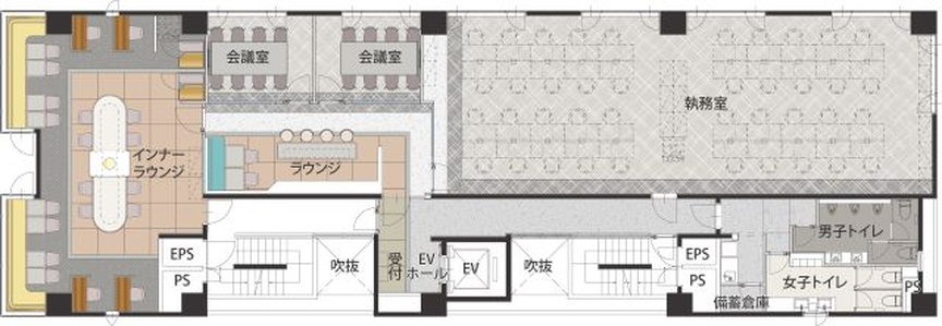 ダンなデザインのラウンジまで備えたセットアップオフィス9