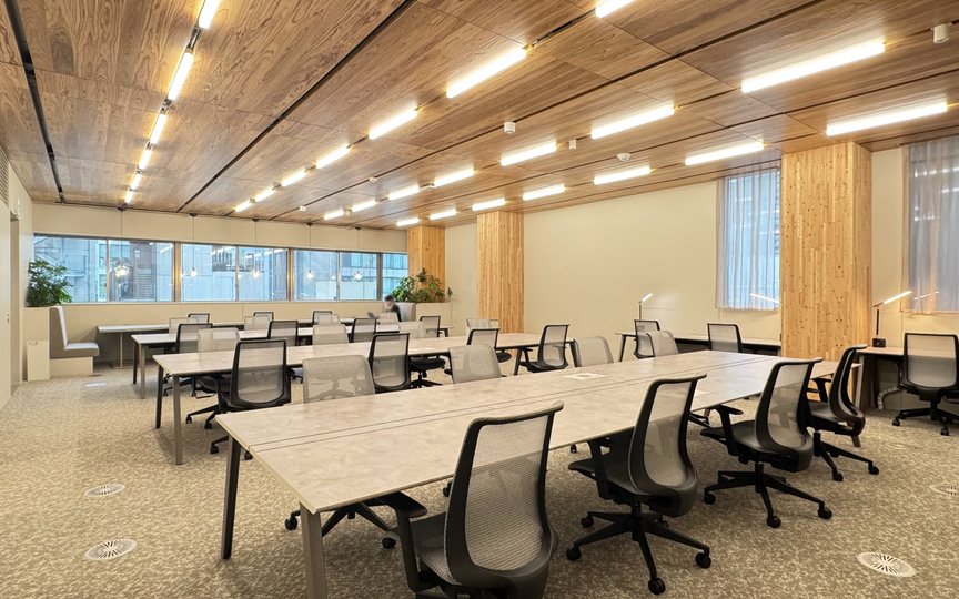 【敷金0・原状回復不要】新橋駅徒歩5分！共用ラウンジ付き、Wi-Fi完備の新築フルセットアップオフィス
