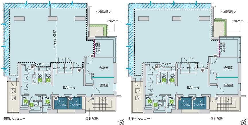 小伝馬町駅まで徒歩3分！4駅利用可、屋上リフレッシュスペース付きの新築セットアップオフィスの写真3